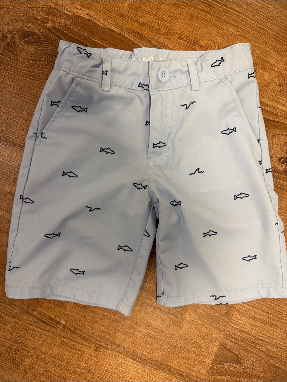 Light Blue Boys' Shark Print Shorts